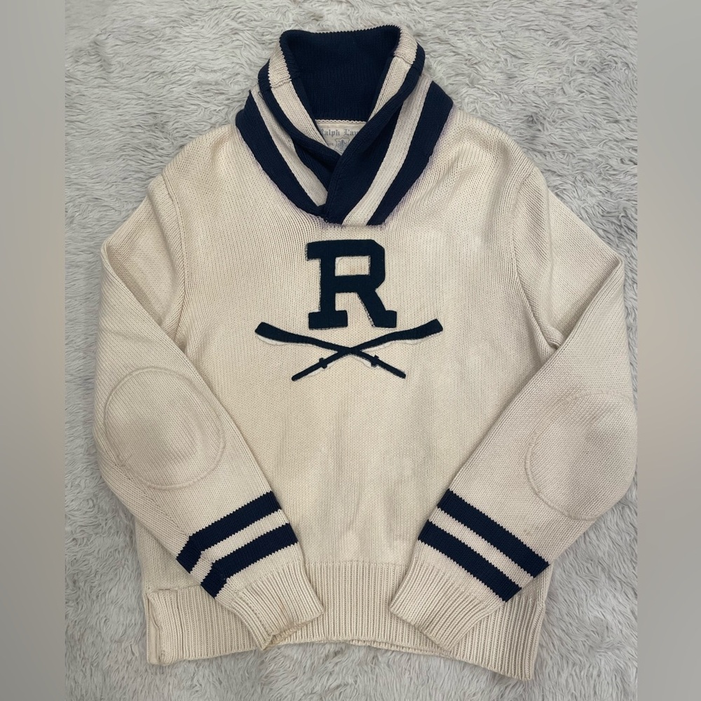 Ralph Lauren Vintage Cream and Navy Sweater
